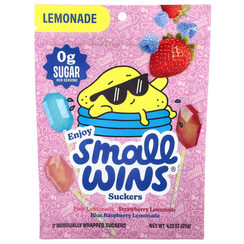 Enjoy Small Wins, Suckers, лимонад, 12 шт., 120 г (4,23 унции)