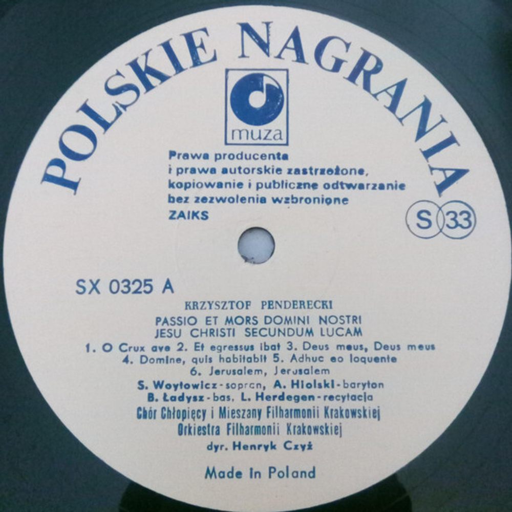 Penderecki / Passio Et Mors Domini Nostri Jesu Christi Secundum Lucam (2LP)