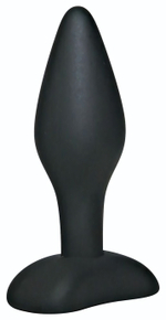Чёрный анальный стимулятор Silicone Butt Plug Small - 9 см. (Цвет: черный)