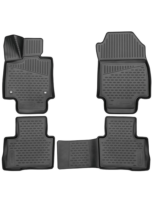 Коврики в салон для TOYOTA RAV4, 2019- кроссовер, 4шт. (черный кант, полиуретан) KANT.ELEM3D02259210K.BLK