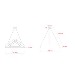 Светильник LED ЭРА Geometria SPO-153-W-40K-030 Delta 30Вт 4000К 2100Лм IP40 600*80 белый подвесной драйвер внутри | Декоративные светильники Geometria