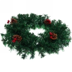 Венок новогодний ПВХ, с шишками и ягодами, d-40см