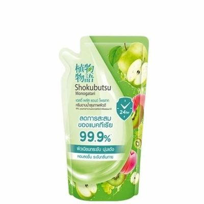 Shokubutsu Крем-гель д/душа Фруктовая свежесть 400мл. (м/у) зеленый
