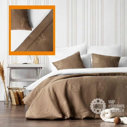 Покрывало с вышивкой для спальни ЛУККА (арт. BL02-292-04) - капучино