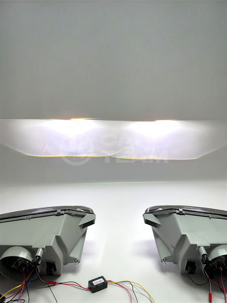 Фары ВАЗ 2113, 2114, 2115 передние в стиле AUDI Black Crystal с Bi LED модулями, тонированные поворотники