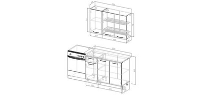 Кухонный гарнитур Роза 1200 (38мм)