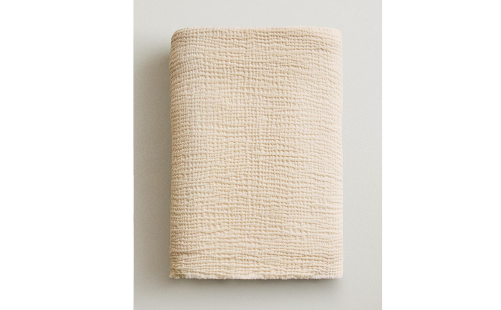 Zara Home плед из хлопка, зелёный · 3103/004
