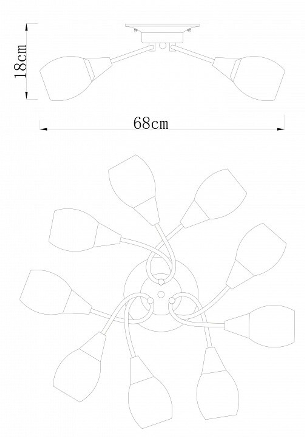 Накладная люстра Arte Lamp A2701PL-9WG