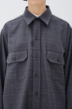 Объемная рубашка серая в клетку