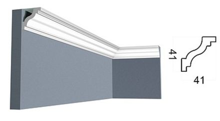 Карниз Контур под покраску, 41x41 мм