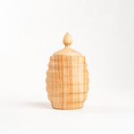 Кубышка для меда, соли, специй, пряностей из древесины кедра с ложкой для меда. KD6