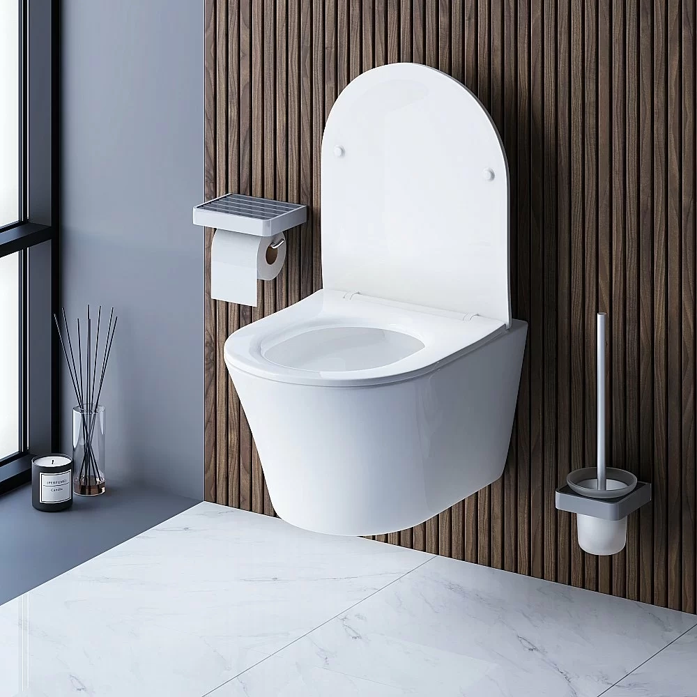 Унитаз подвесной Damixa Skyline DX35C1700SC белый, с крышкой микролифт, безободковый