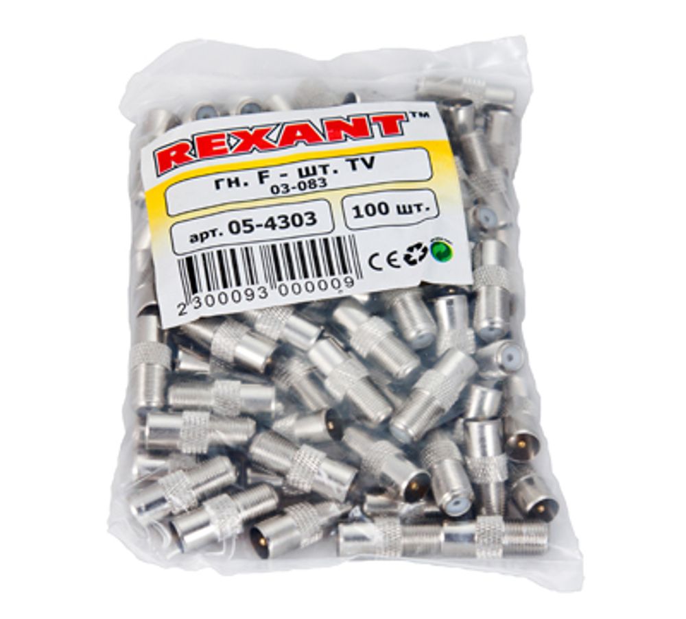 Переходник гнездо F – штекер TV REXANT