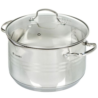 Кастрюля нерж, с крыш, 5.9/6.5 л, Daniks, Токио, SD-A87-24, индукц