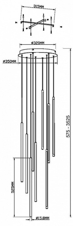 Подвесная люстра Maytoni Light stick MOD236PL-L54BS3K