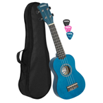 CASCHA HH 3962 Soprano Ukulele Blue (чехол и 3 медиатора в комплекте)
