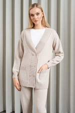 1849 Кардиган женский (бежевый меланж)