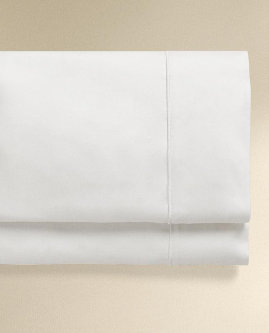 ZARA HOME (500 НИТЕЙ) САТИНОВАЯ ПРОСТЫНЯ, БЕЛЫЙ