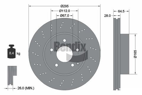 BENDIX Braking - BDS1303HC-BEN - Brake Disc