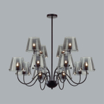 6570/12C MODERNI LN26 212 черный/дымчатый/металл/стекло Люстра потолочная G9 12*20W 220V SMOKY