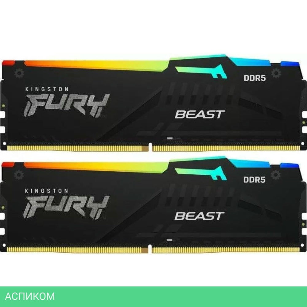 Оперативная память Kingston Fury Beast RGB 2x8GB DDR5 (KF560C30BBAK2-16)