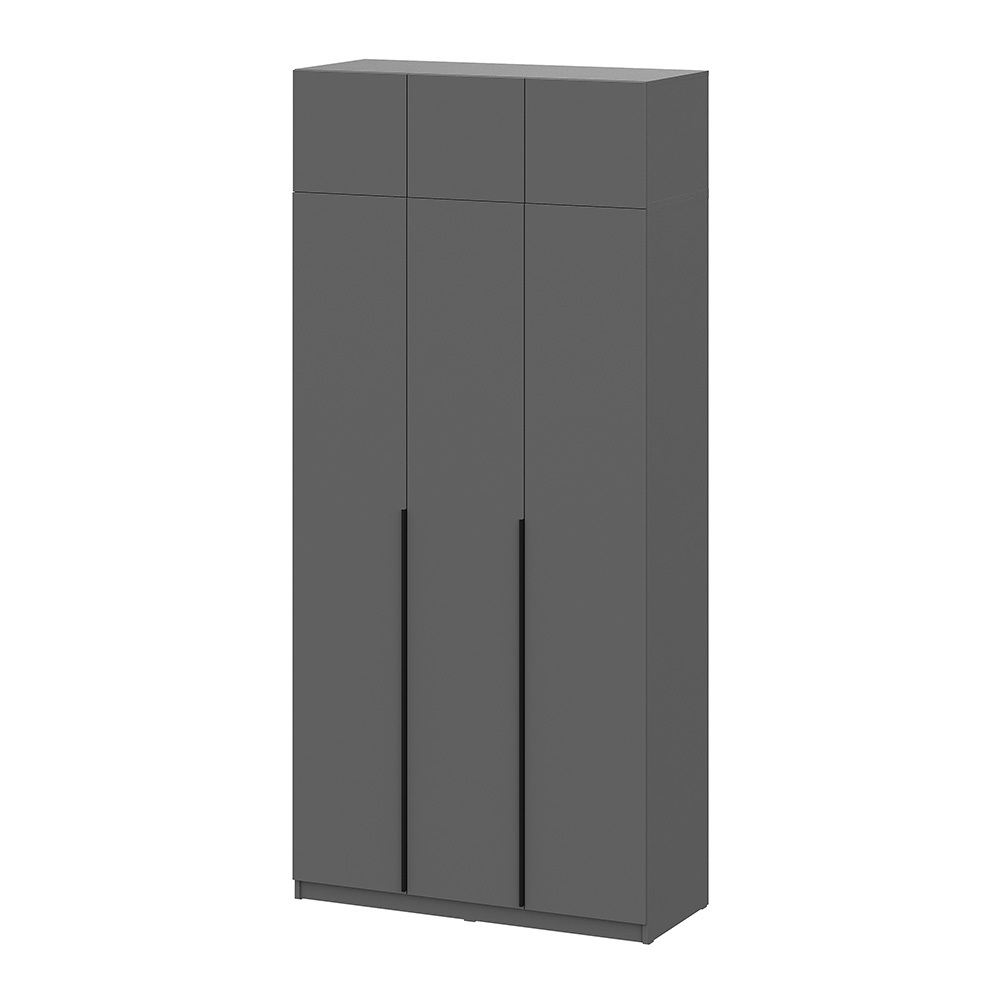 Шкаф с антресолью и наполнением (5 полок + штанга) ШК 5 (1200), Графит