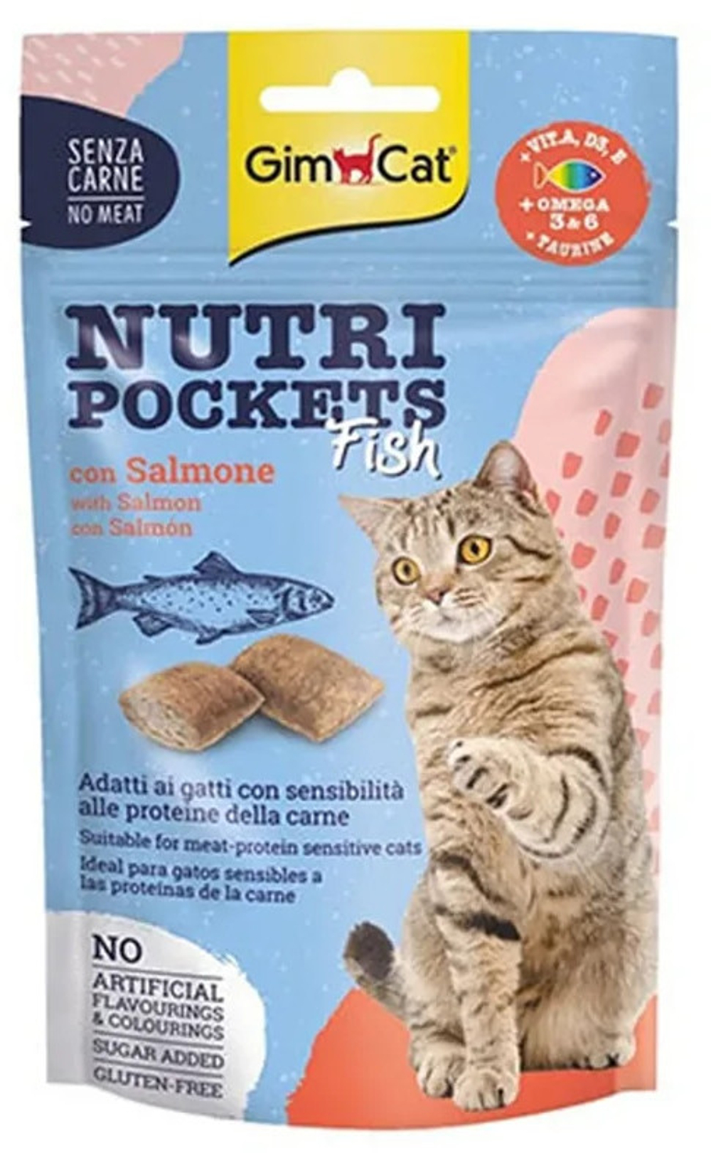 GIMCAT STICKS SALMON & COD \ палочки для кошек лосось и треска, 4 х 5 гр.