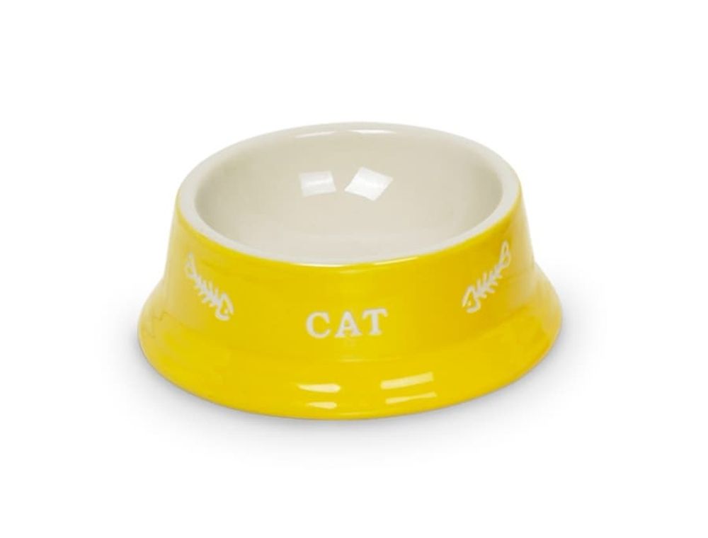 Миска 14x4,8см 0,14л керамика желтая с рисунком CAT NOBBY Миска 14x4,8см 0,14л керамика желтая с рисунком CAT NOBBY
