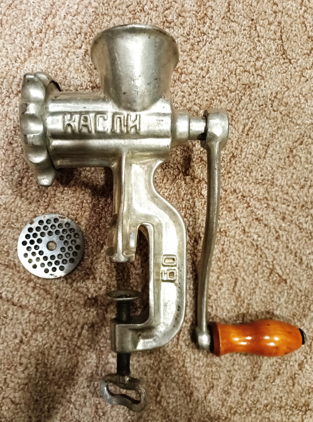 Мясорубка винтажная чугунная СССР Касли