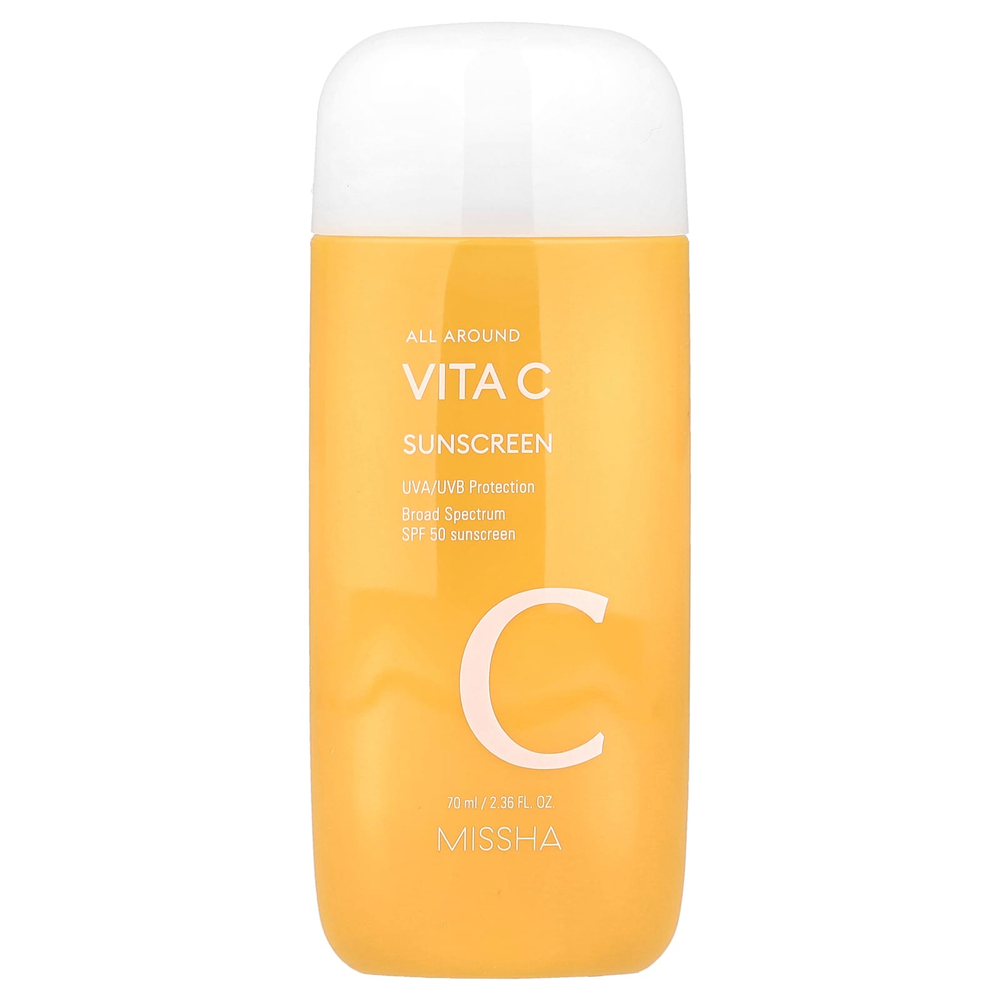 Missha, All Around Vita C, солнцезащитное средство, SPF 50, 70 мл (2,36 жидк. Унции)