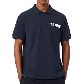 Мужское теннисное поло Lacoste Classic Fit Printed Petit Piqué - black