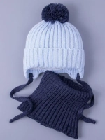 Шапка для мальчика осенняя вязаная и снуд