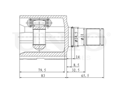 ШРУС внутренний левый UNIO CVJ-30188
