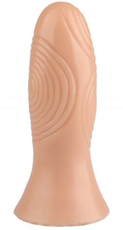 Телесная анальная втулка с рельефом - 17 см. (Цвет: телесный)