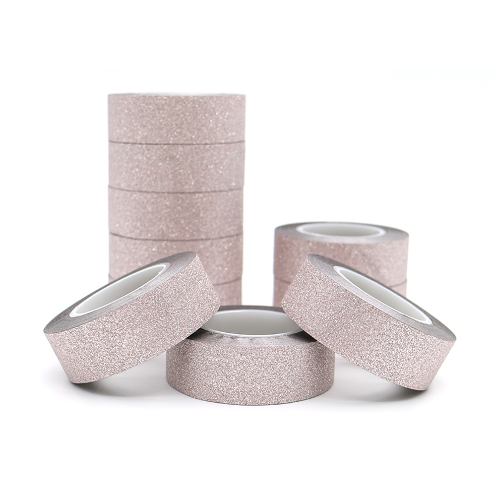 Скотч глиттерный 14 мм 10 м. серебряный