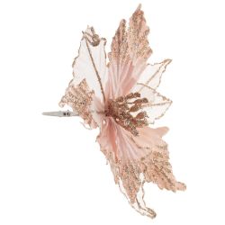 GAEM Цветок искусственный "Пуансеттия" (на клипсе), L24 W24 H13 см, 2в.