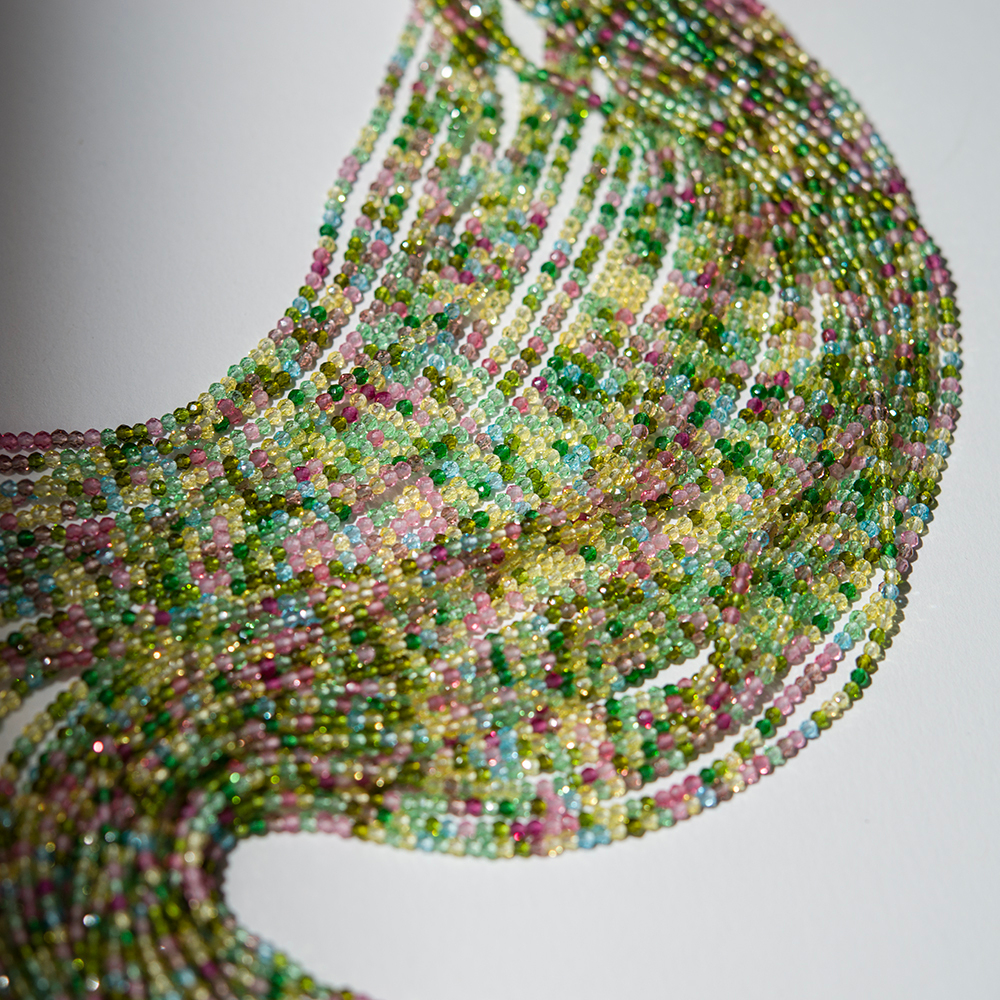 Зеленая турмалиновая шпинель синтетическая, 2мм, шар, микроогранка