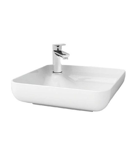 PU3700 Накладная раковина-чаша квадратная 400x400x120 с отв. под смеситель белая HDA057