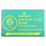 Zion Health, Кусковое мыло с древней глиной, кокос и ши, 170 г (6 унций)