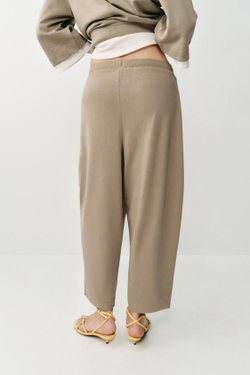 ZARA БРЮКИ BALLOON, МЯГКИЙ КАШТАНОВЫЙ