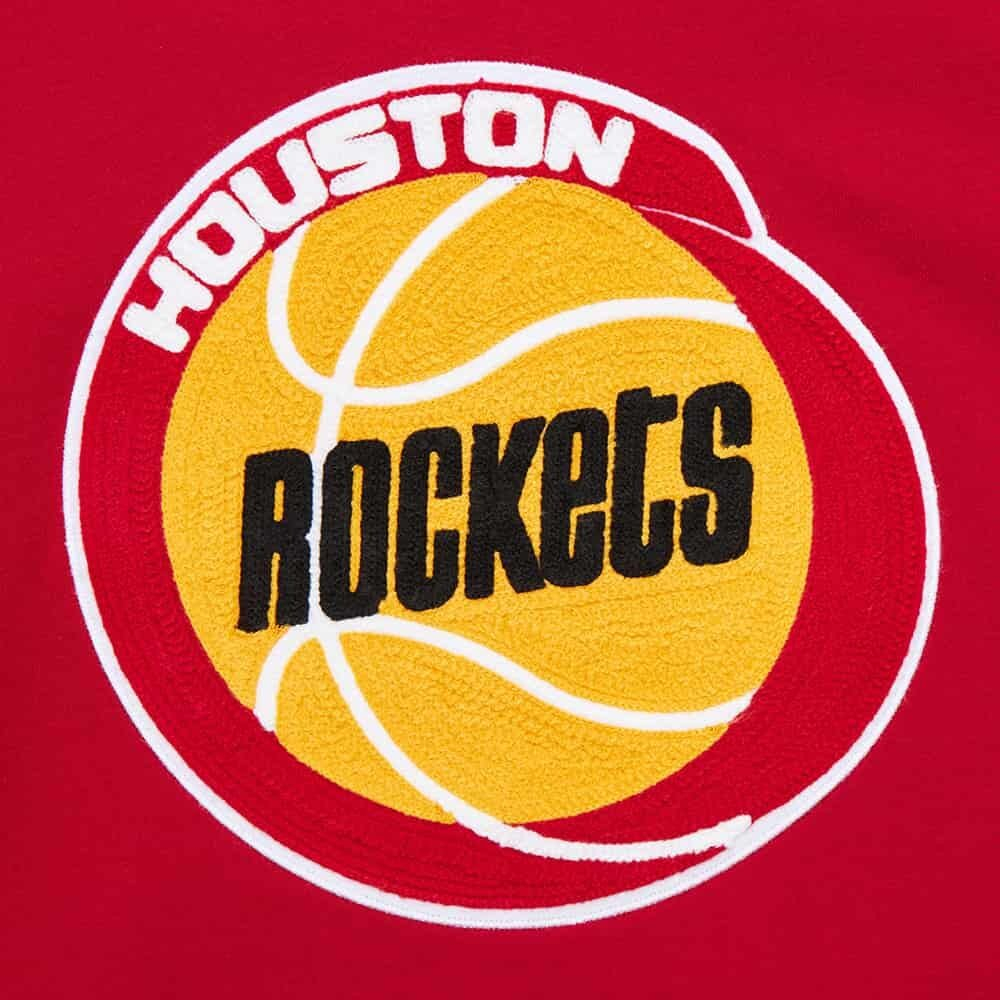 Баскетбольная толстовка Mitchell&Ness NBA Chainstitch Fleece Vintage Logo Houston Rockets Sweatshirt Red