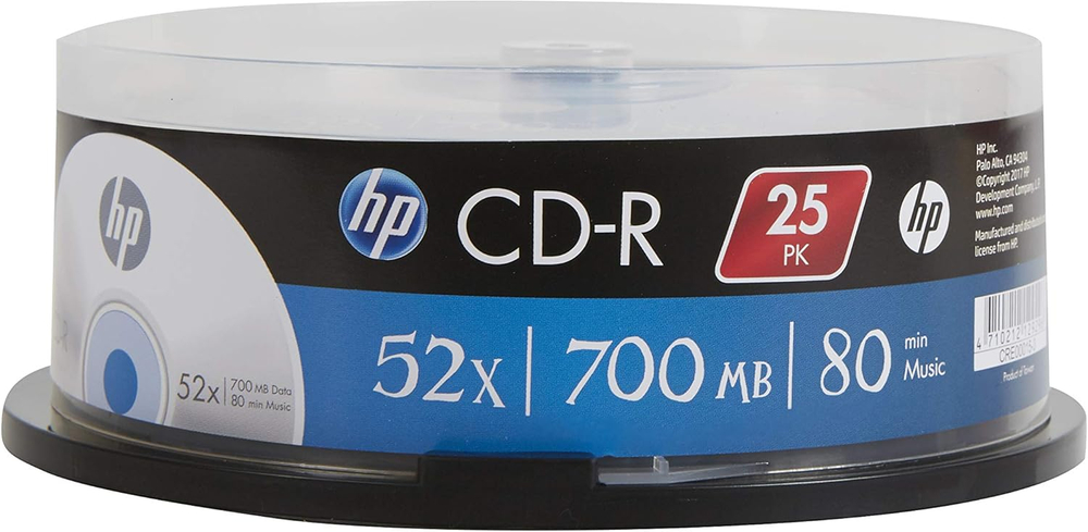 Оптический диск HP для записи CD-R 52 X 700MB / 80 min 25 шт/упак