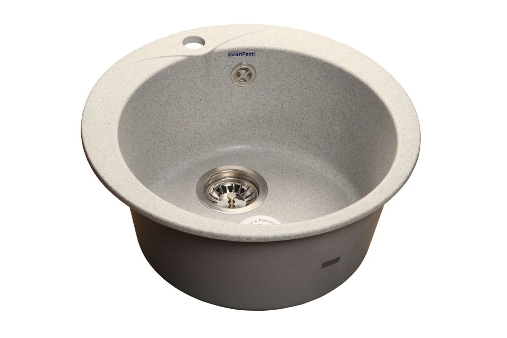 GRANFEST Мойка мрамор RONDO GF-R--480  D=480 мм  серый  арт.GF-