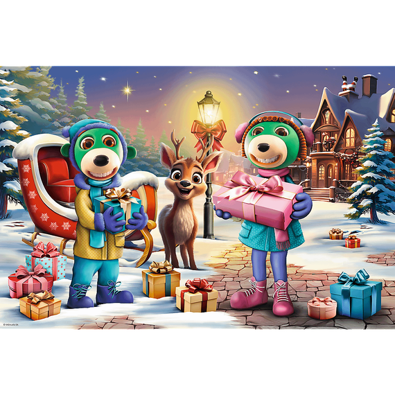 Puzzles - &quot;24 Maxi&quot; - XMAS Winter time with Trefliks / KAZSTUDIO SA The Treflik Family