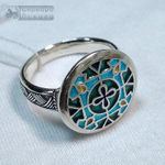 Кольцо "Ольгин крест" горячая эмаль