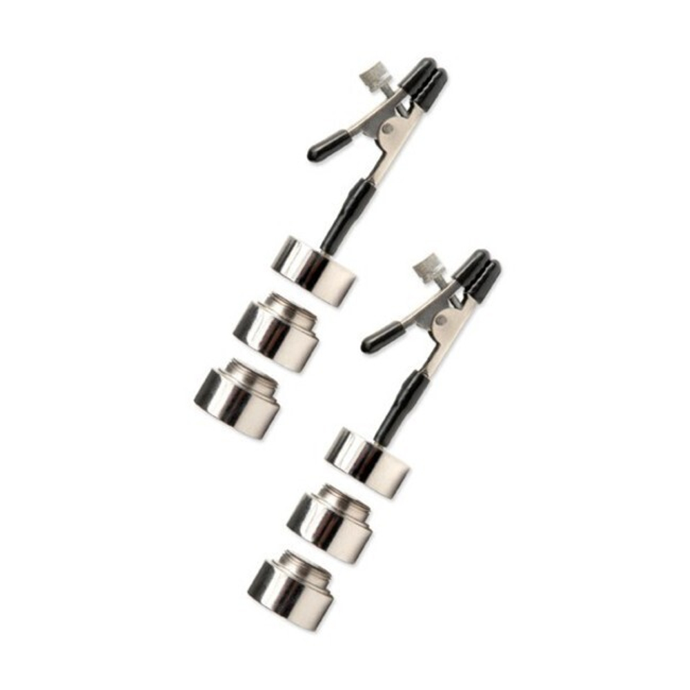 Зажимы на соски с грузиками Nipple Weights (Цвет: серебряный с черным)