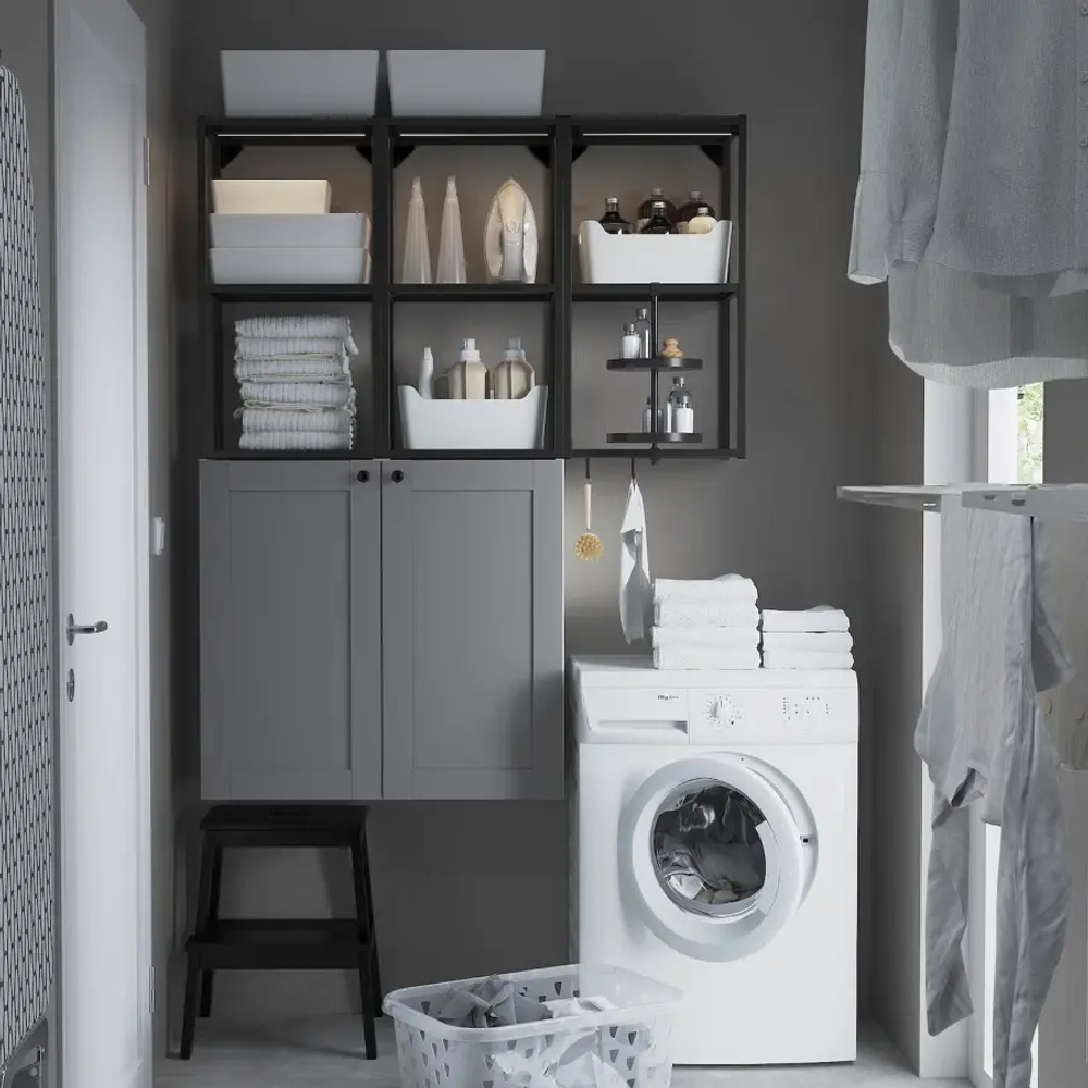 Комбинация для ванной - IKEA ENHET, 120х32х150 см, белый, ЭНХЕТ ИКЕА