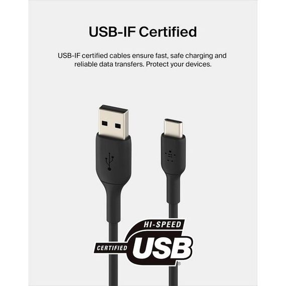 Кабель Belkin BoostCharge USB-A - USB Type-C 1м (CAB001bt1mBK) Black