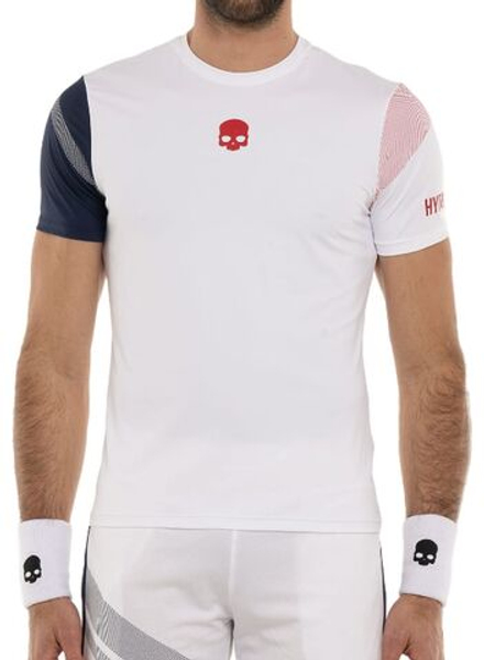 Теннисная футболка Hydrogen Sport Stripes Tech T-Shirt - white/blue navy/red