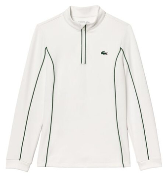 Женская Кофта теннисная Lacoste Slim Fit Quarter-Zip Sweatshirt - белый